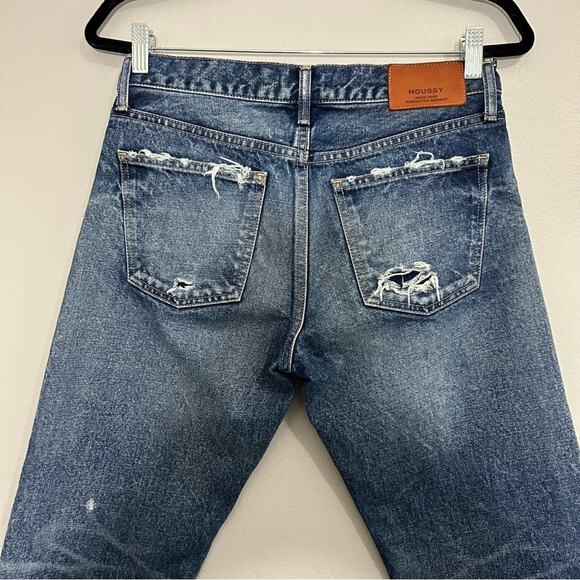 MOUSSY Rare Japanese Vintage Kelley Distressed Mid Rise Tapered Jeans Size 27 - Picture 9 of 12